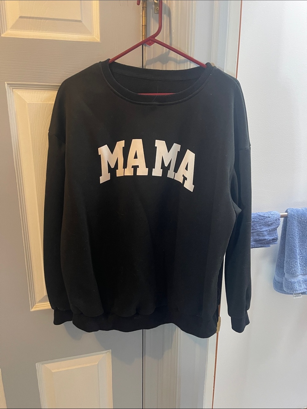 Black MAMA Pullover Sweatshirt - Casual Women's Sweater
